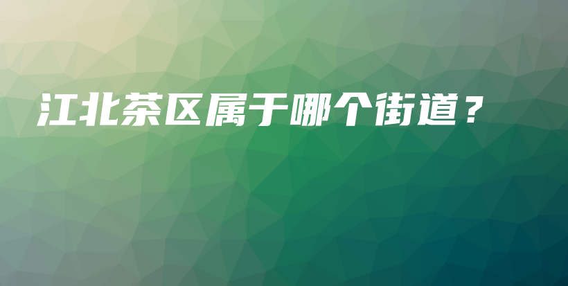 江北茶区属于哪个街道？插图
