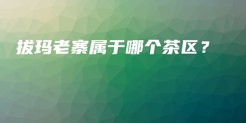 拔玛老寨属于哪个茶区?插图 拔玛老寨属于哪个茶区?插图