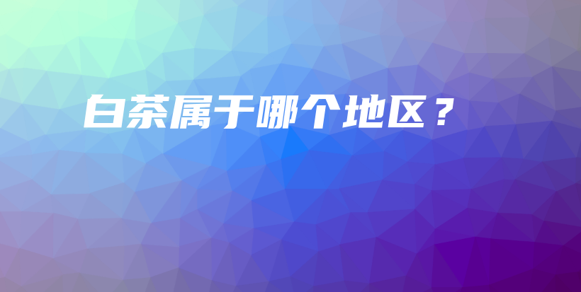 白茶属于哪个地区？插图