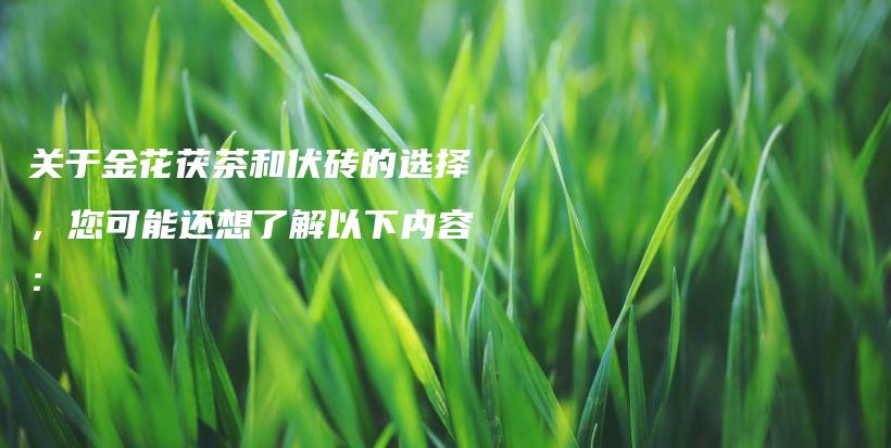 关于金花茯茶和伏砖的选择，您可能还想了解以下内容：插图