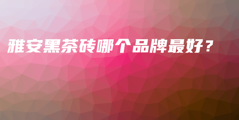 雅安黑茶砖哪个品牌最好？插图