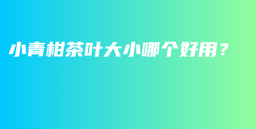 小青柑茶叶大小哪个好用？插图