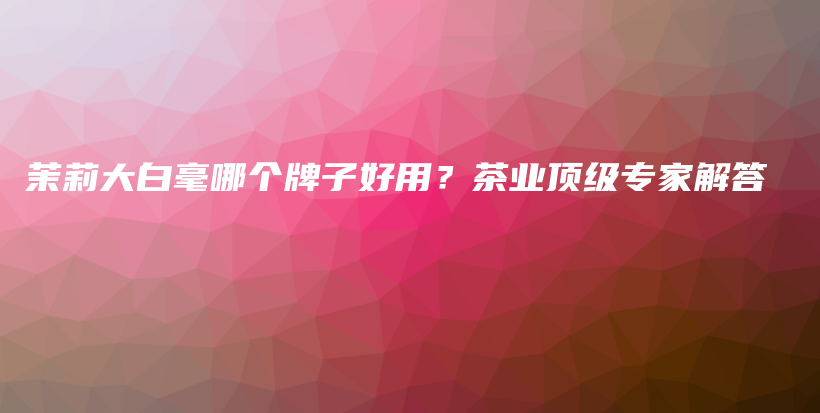 茉莉大白毫哪个牌子好用？茶业顶级专家解答插图