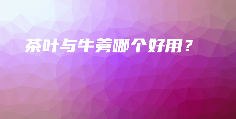 茶叶与牛蒡哪个好用?插图 茶叶与牛蒡哪个好用?插图