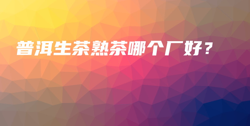 普洱生茶熟茶哪个厂好？插图