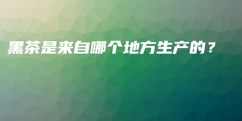 黑茶是来自哪个地方生产的？插图