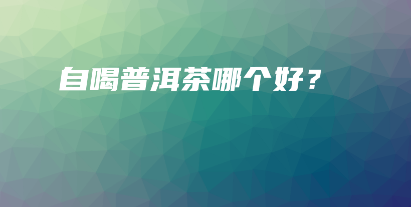 自喝普洱茶哪个好？插图