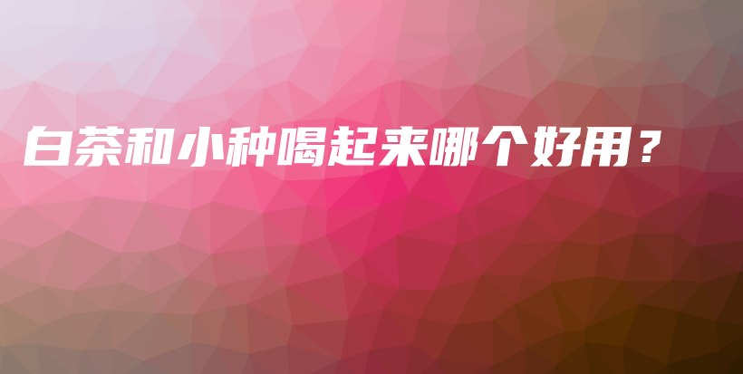 白茶和小种喝起来哪个好用？插图