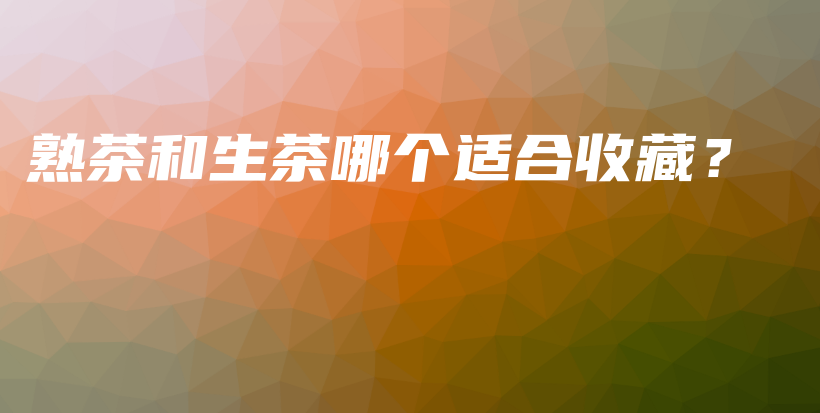 熟茶和生茶哪个适合收藏？插图