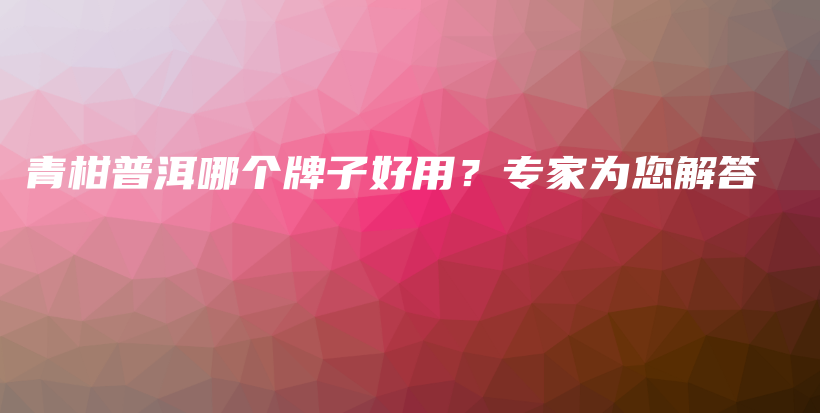 青柑普洱哪个牌子好用？专家为您解答插图