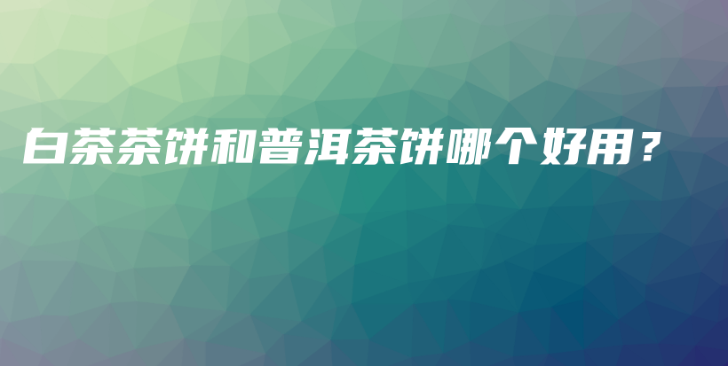 白茶茶饼和普洱茶饼哪个好用？插图