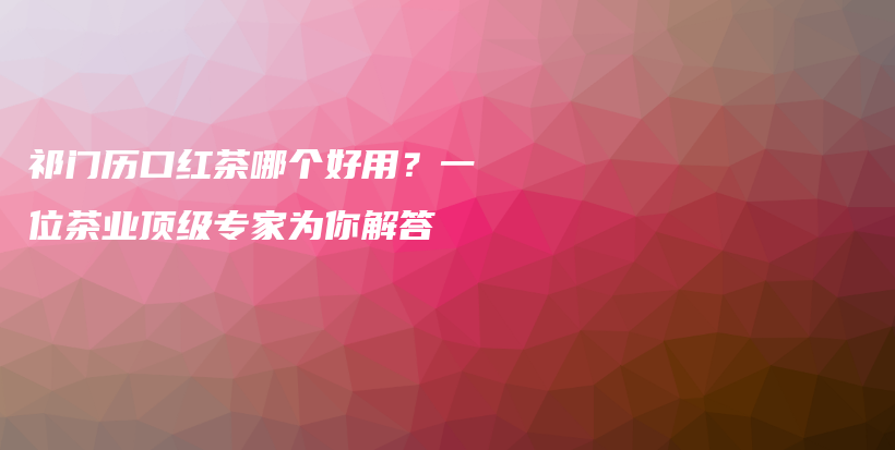 祁门历口红茶哪个好用？一位茶业顶级专家为你解答插图