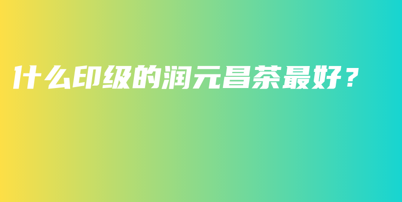 什么印级的润元昌茶最好？插图
