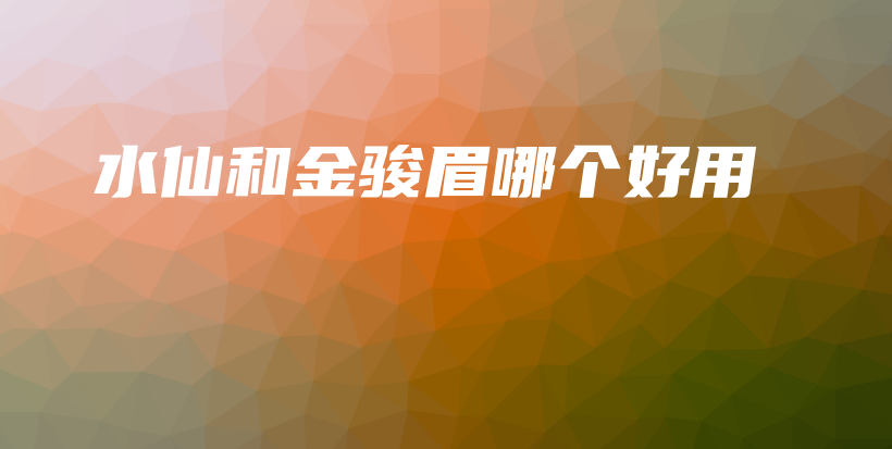 水仙和金骏眉哪个好用插图