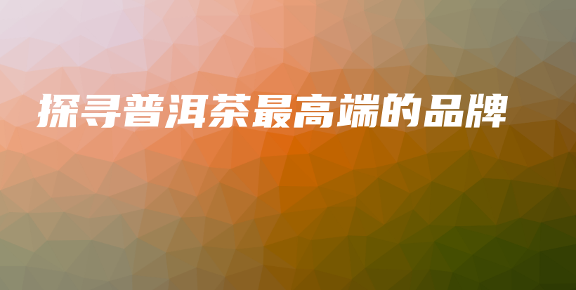 探寻普洱茶最高端的品牌插图