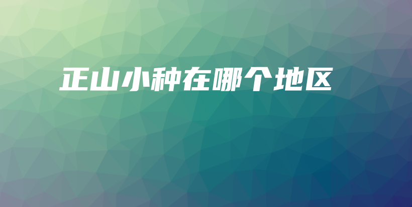 正山小种在哪个地区插图