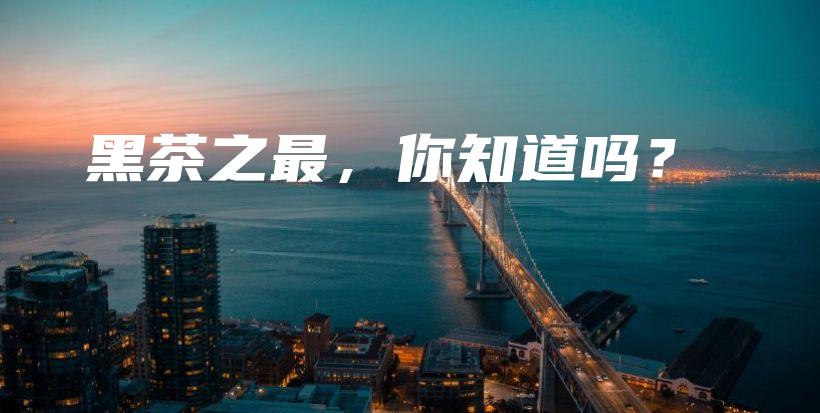 黑茶之最，你知道吗？插图