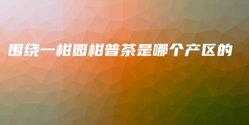 围绕一柑园柑普茶是哪个产区的插图