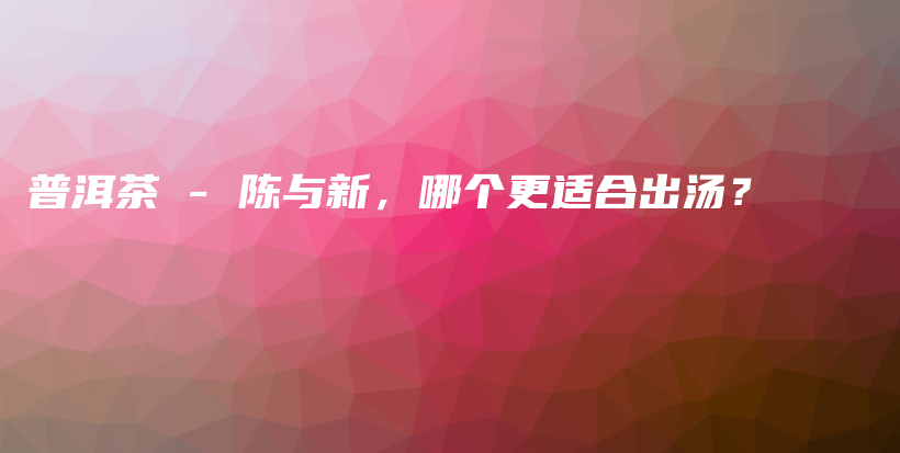 普洱茶 – 陈与新，哪个更适合出汤？插图