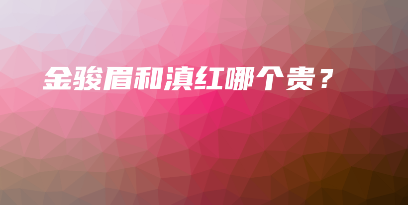 金骏眉和滇红哪个贵？插图