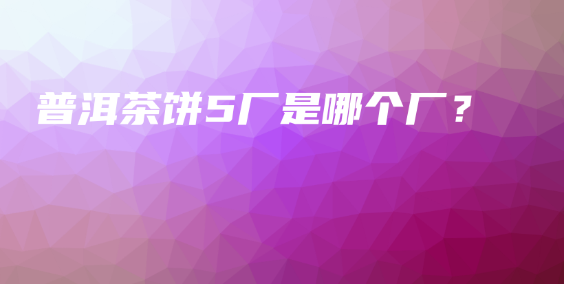 普洱茶饼5厂是哪个厂？插图