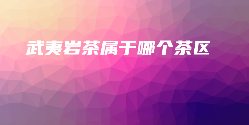 武夷岩茶属于哪个茶区插图