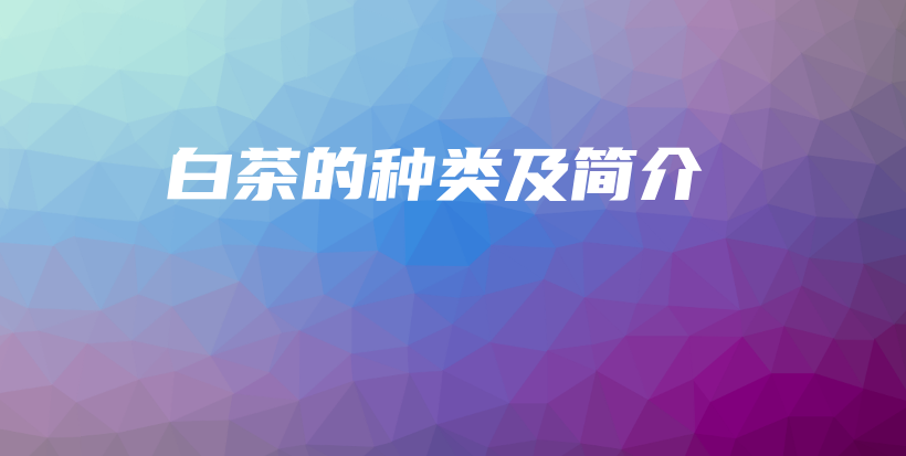 白茶的种类及简介插图