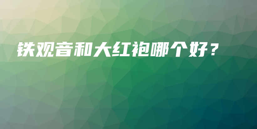 铁观音和大红袍哪个好？插图