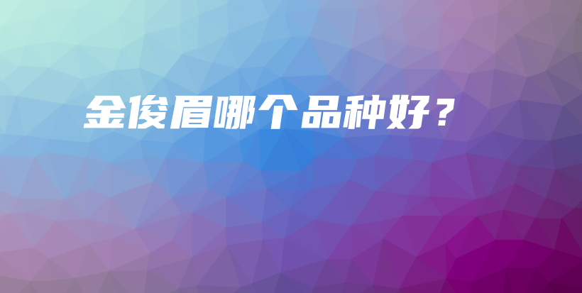 金俊眉哪个品种好？插图