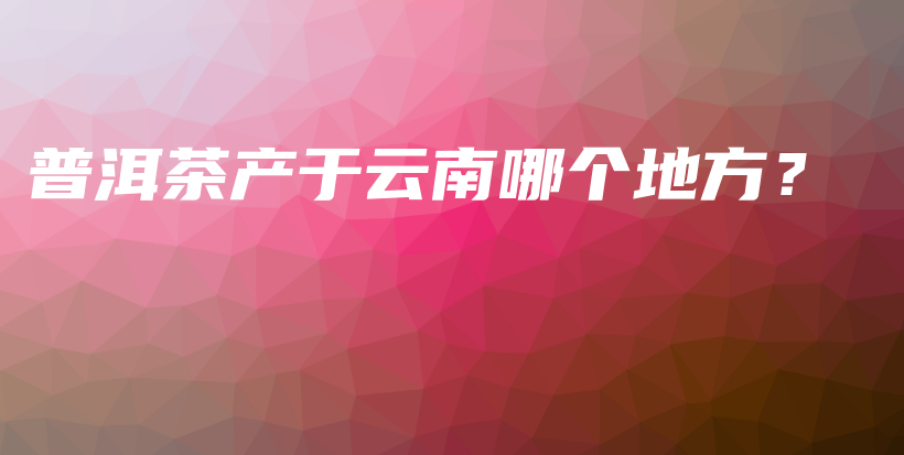 普洱茶产于云南哪个地方？插图