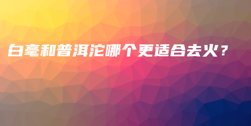 白毫和普洱沱哪个更适合去火？插图