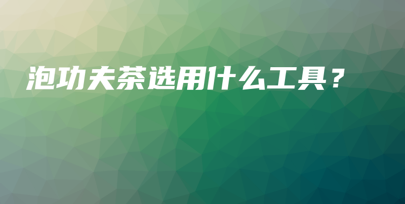 泡功夫茶选用什么工具？插图
