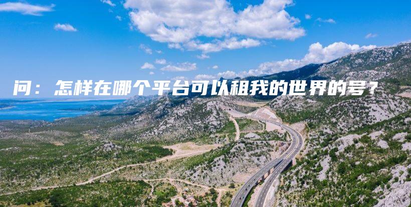 问：怎样在哪个平台可以租我的世界的号？插图