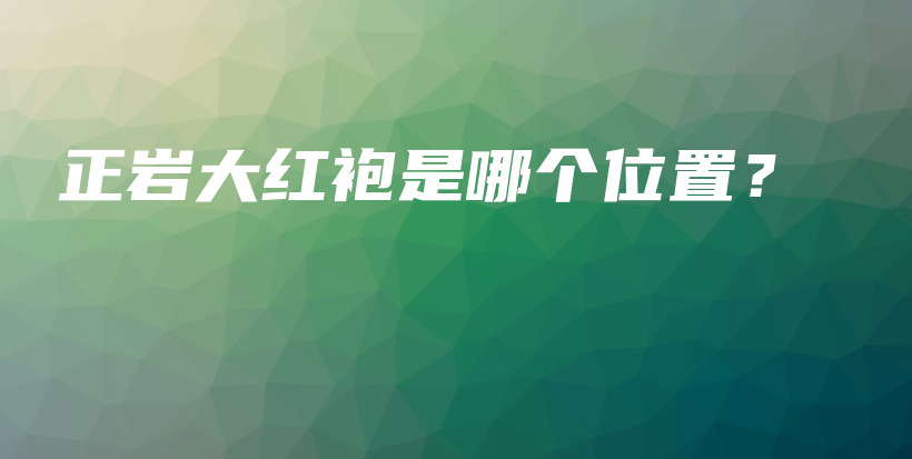 正岩大红袍是哪个位置？插图