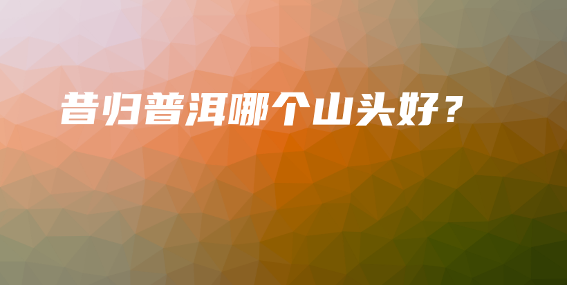 昔归普洱哪个山头好？插图