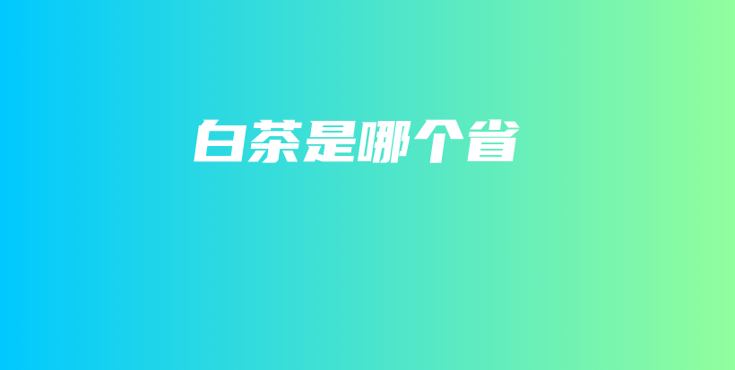 白茶是哪个省插图