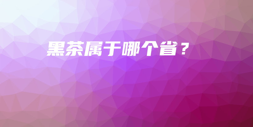 黑茶属于哪个省？插图