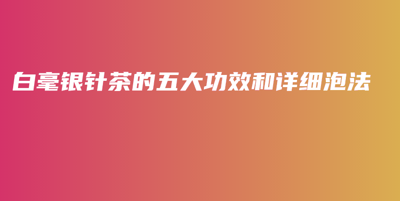 白毫银针茶的五大功效和详细泡法插图