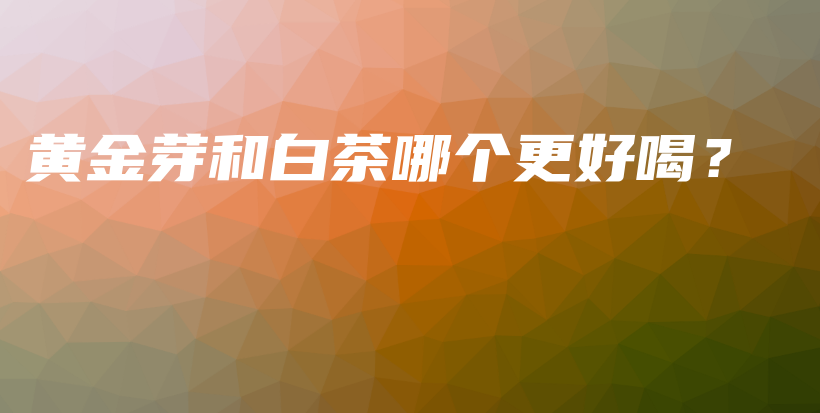 黄金芽和白茶哪个更好喝？插图
