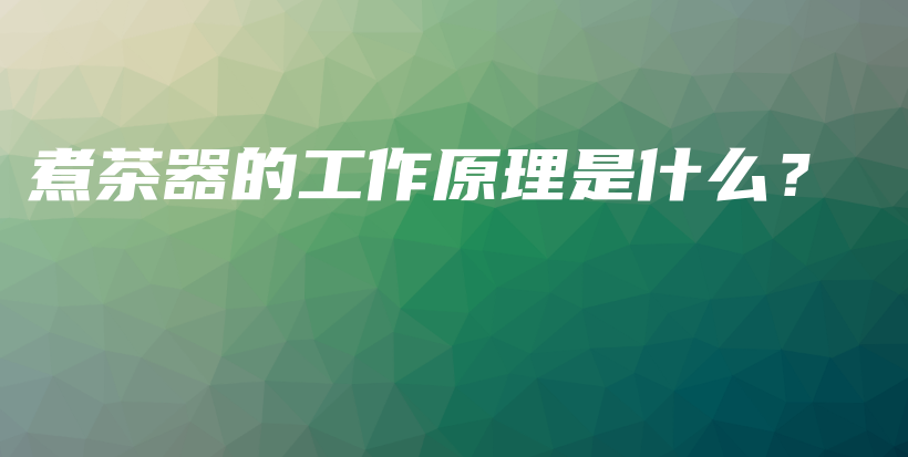 煮茶器的工作原理是什么?插图 煮茶器的工作原理是什么?插图