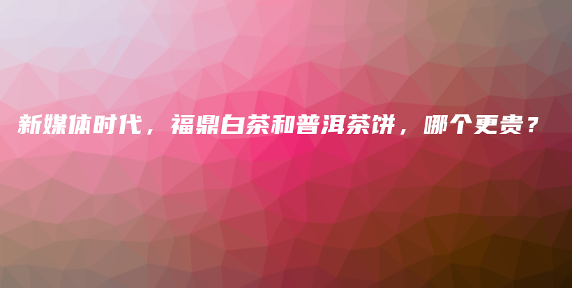 新媒体时代，福鼎白茶和普洱茶饼，哪个更贵？插图