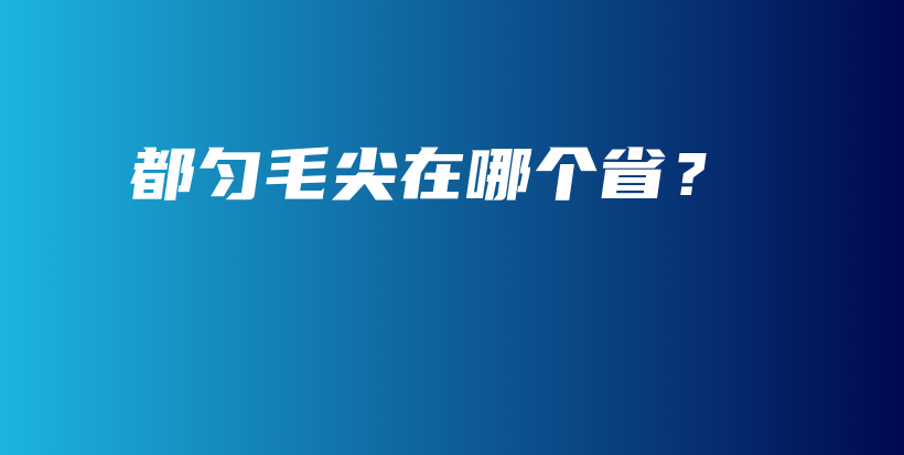 都匀毛尖在哪个省？插图