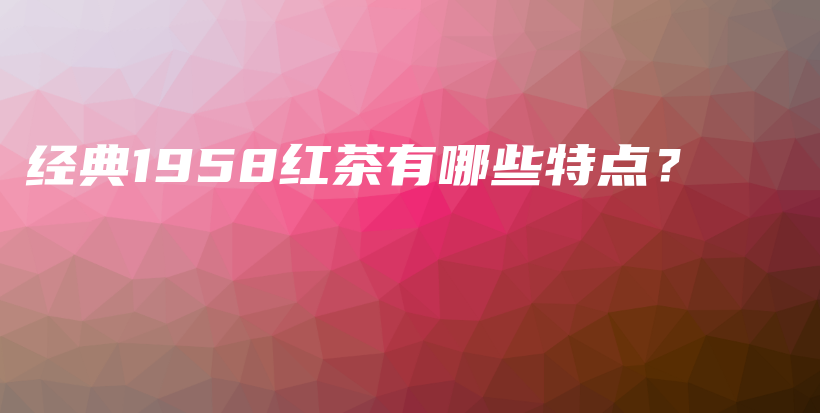经典1958红茶有哪些特点?插图 经典1958红茶有哪些特点?插图