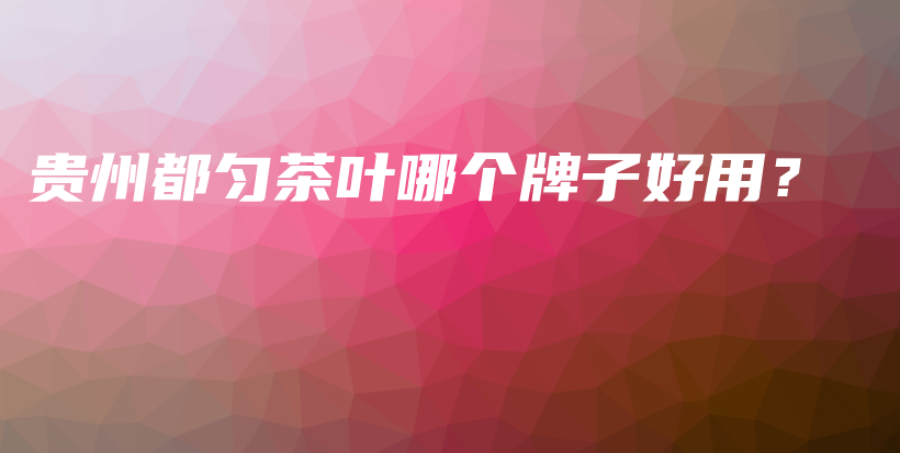 贵州都匀茶叶哪个牌子好用？插图