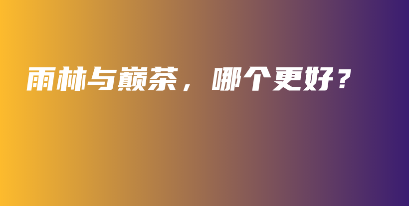 雨林与巅茶，哪个更好？插图