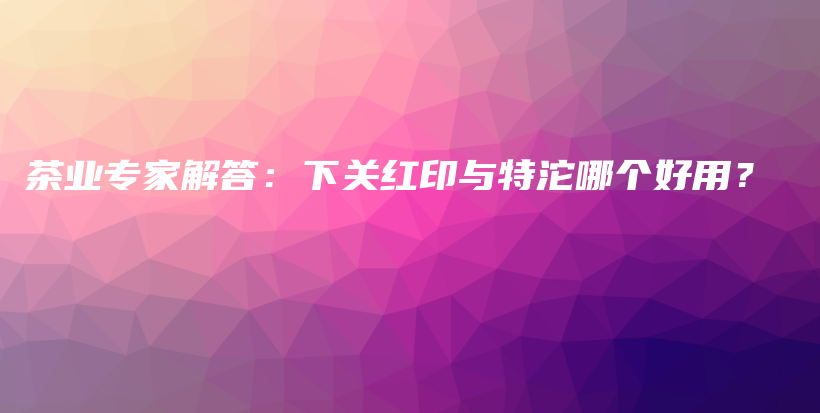 茶业专家解答：下关红印与特沱哪个好用？插图