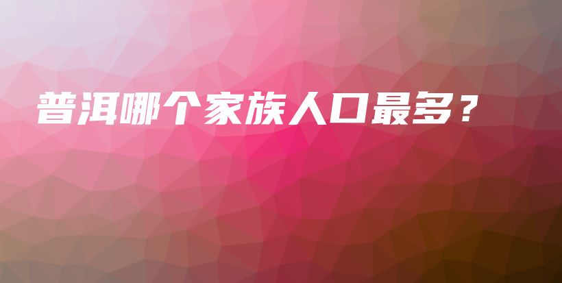 普洱哪个家族人口最多？插图