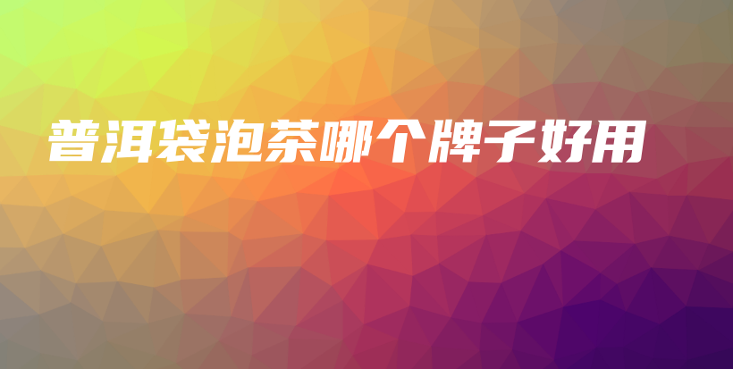 普洱袋泡茶哪个牌子好用插图