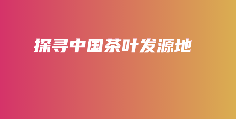 探寻中国茶叶发源地插图