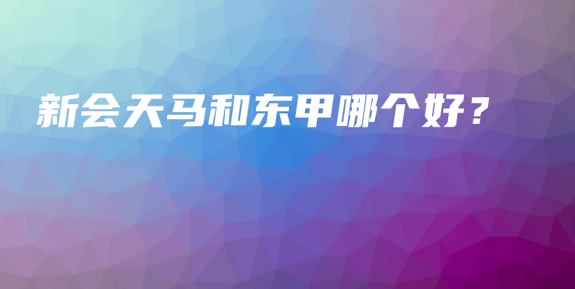 新会天马和东甲哪个好？插图